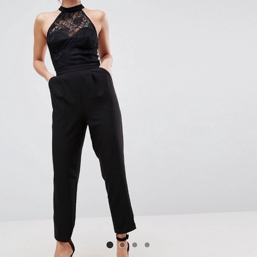 ASOS Black High-Neck Jumpsuit